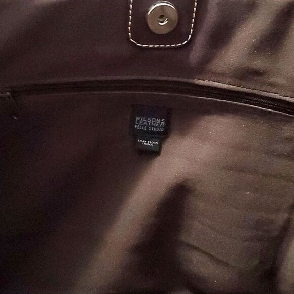 Wilson Leather Pelle Studio Brown Utility Functional Career Shoulder Tote Bag - Picture 10 of 15